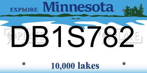 DB1S782 Minnesota License Plate