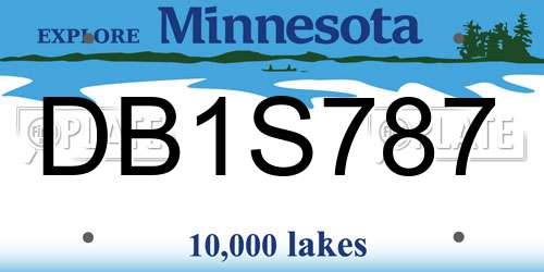 DB1S787 Minnesota License Plate