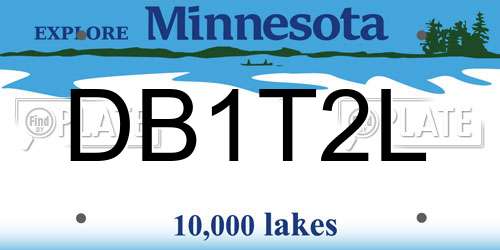 DB1T2L Minnesota License Plate