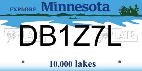 DB1Z7L Minnesota License Plate