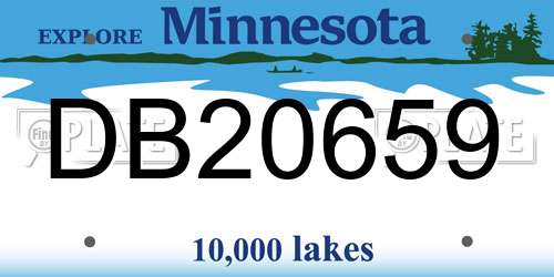 DB20659 Minnesota License Plate