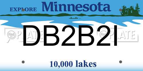 DB2B2I Minnesota License Plate