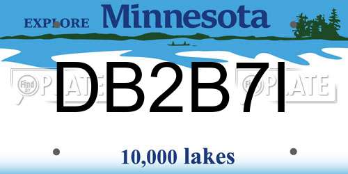 DB2B7I Minnesota License Plate