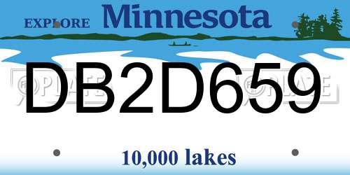 DB2D659 Minnesota License Plate