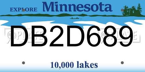 DB2D689 Minnesota License Plate