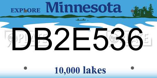 DB2E536 Minnesota License Plate