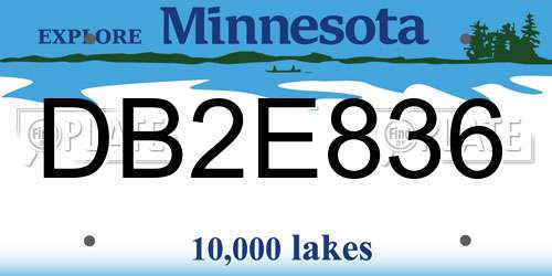 DB2E836 Minnesota License Plate