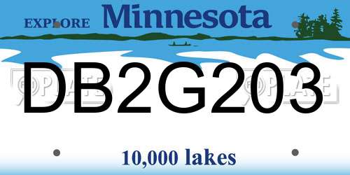DB2G203 Minnesota License Plate