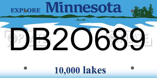 DB2O689 Minnesota License Plate