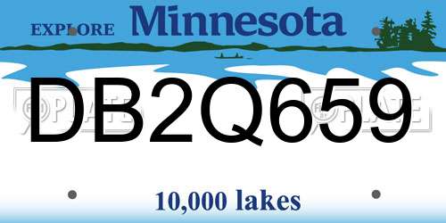 DB2Q659 Minnesota License Plate