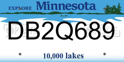 DB2Q689 Minnesota License Plate