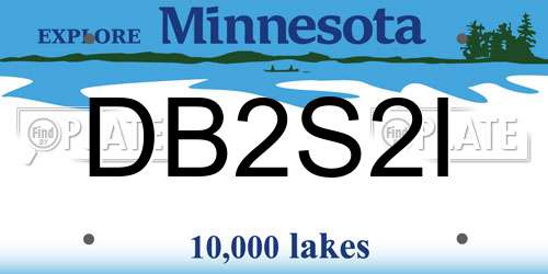 DB2S2I Minnesota License Plate