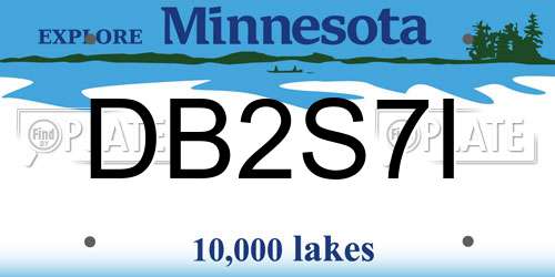 DB2S7I Minnesota License Plate