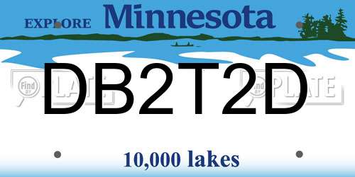 DB2T2D Minnesota License Plate