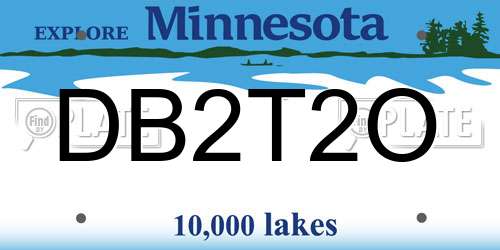 DB2T2O Minnesota License Plate