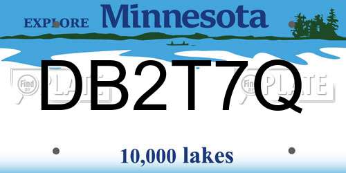 DB2T7Q Minnesota License Plate
