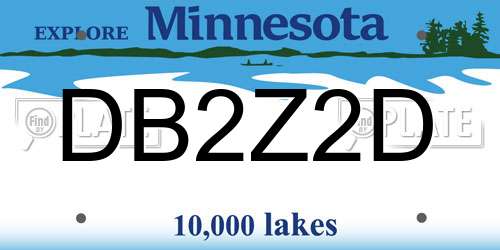 DB2Z2D Minnesota License Plate