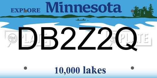 DB2Z2Q Minnesota License Plate
