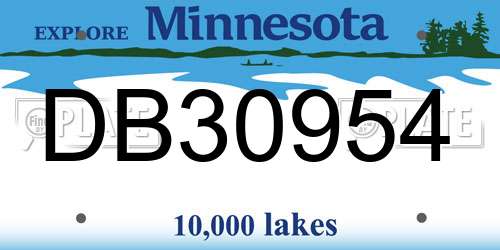 DB30954 Minnesota License Plate