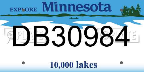 DB30984 Minnesota License Plate
