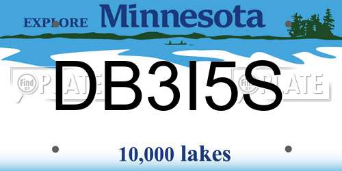 DB3I5S Minnesota License Plate