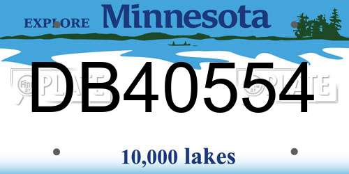 DB40554 Minnesota License Plate