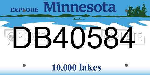 DB40584 Minnesota License Plate