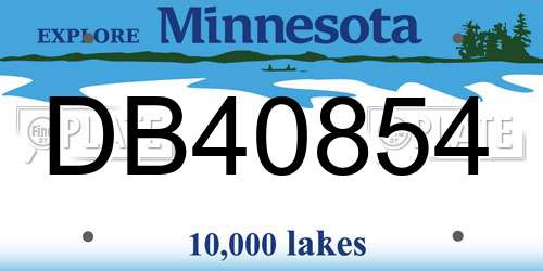 DB40854 Minnesota License Plate