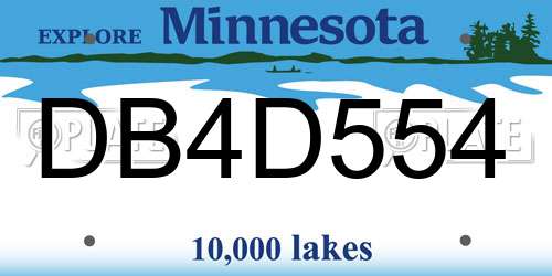 DB4D554 Minnesota License Plate