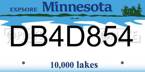 DB4D854 Minnesota License Plate