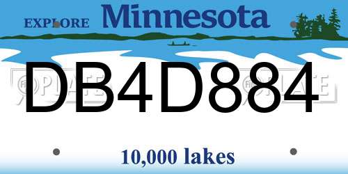 DB4D884 Minnesota License Plate