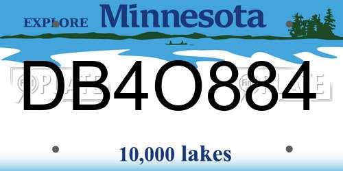 DB4O884 Minnesota License Plate