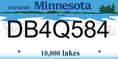 DB4Q584 Minnesota License Plate