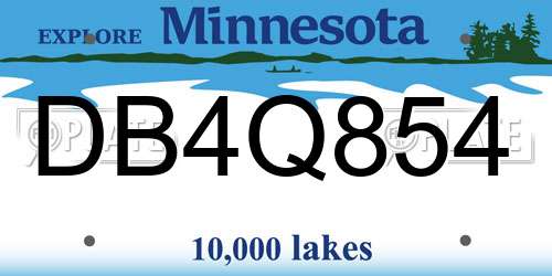 DB4Q854 Minnesota License Plate
