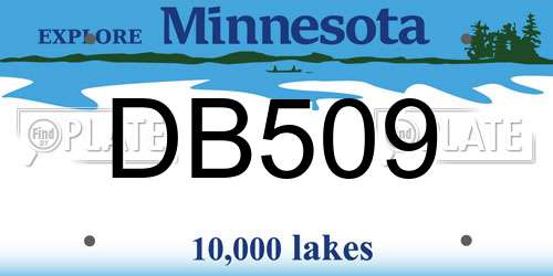 DB509 Minnesota License Plate