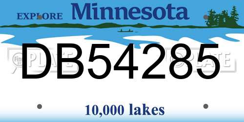 DB54285 Minnesota License Plate