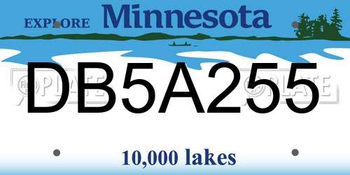 DB5A255 Minnesota License Plate