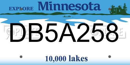 DB5A258 Minnesota License Plate
