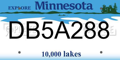 DB5A288 Minnesota License Plate