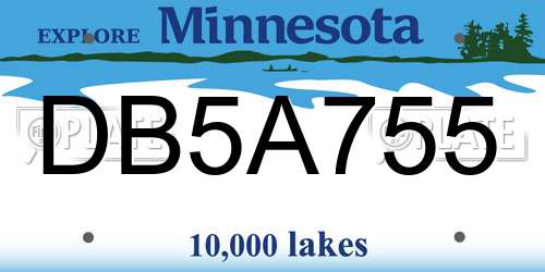 DB5A755 Minnesota License Plate