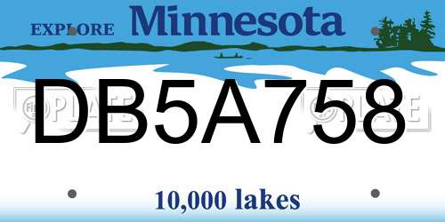 DB5A758 Minnesota License Plate
