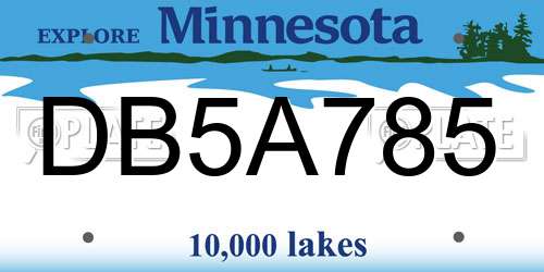 DB5A785 Minnesota License Plate