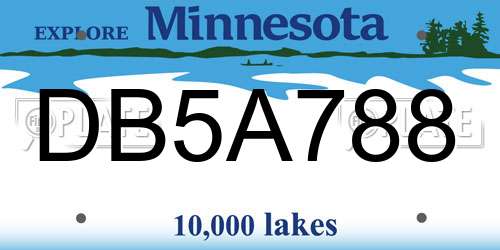 DB5A788 Minnesota License Plate
