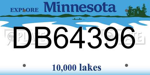 DB64396 Minnesota License Plate