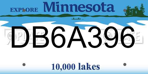DB6A396 Minnesota License Plate