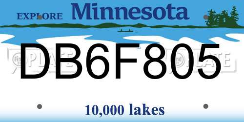 DB6F805 Minnesota License Plate