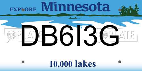 DB6I3G Minnesota License Plate