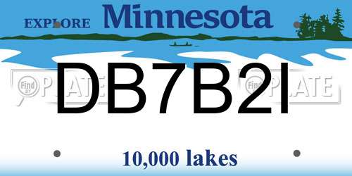 DB7B2I Minnesota License Plate