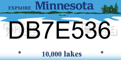 DB7E536 Minnesota License Plate