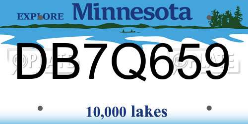 DB7Q659 Minnesota License Plate